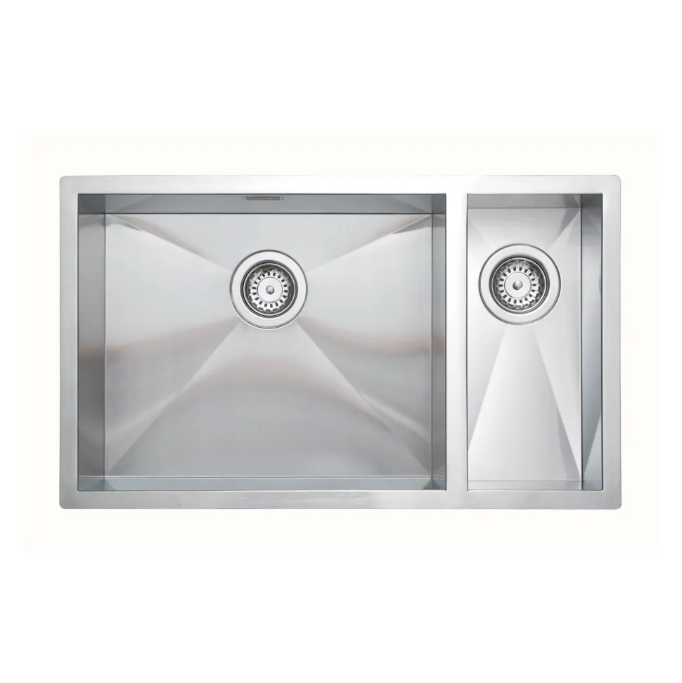 Vellamo Edge 1.5 Bowl Inset/Undermount Brushed Stainless Steel Kitchen Sink & Waste - 740 x 430mm