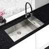 Vellamo Edge Extra Large 1.5 Bowl Inset/Undermount Brushed Stainless Steel Kitchen Sink & Waste with Left Hand Main Bowl - 890 x 430mm