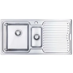 Vellamo Endure Thick-Gauge 1.5 Bowl Stainless Steel Sink & Waste Kit - 1000 x 500mm