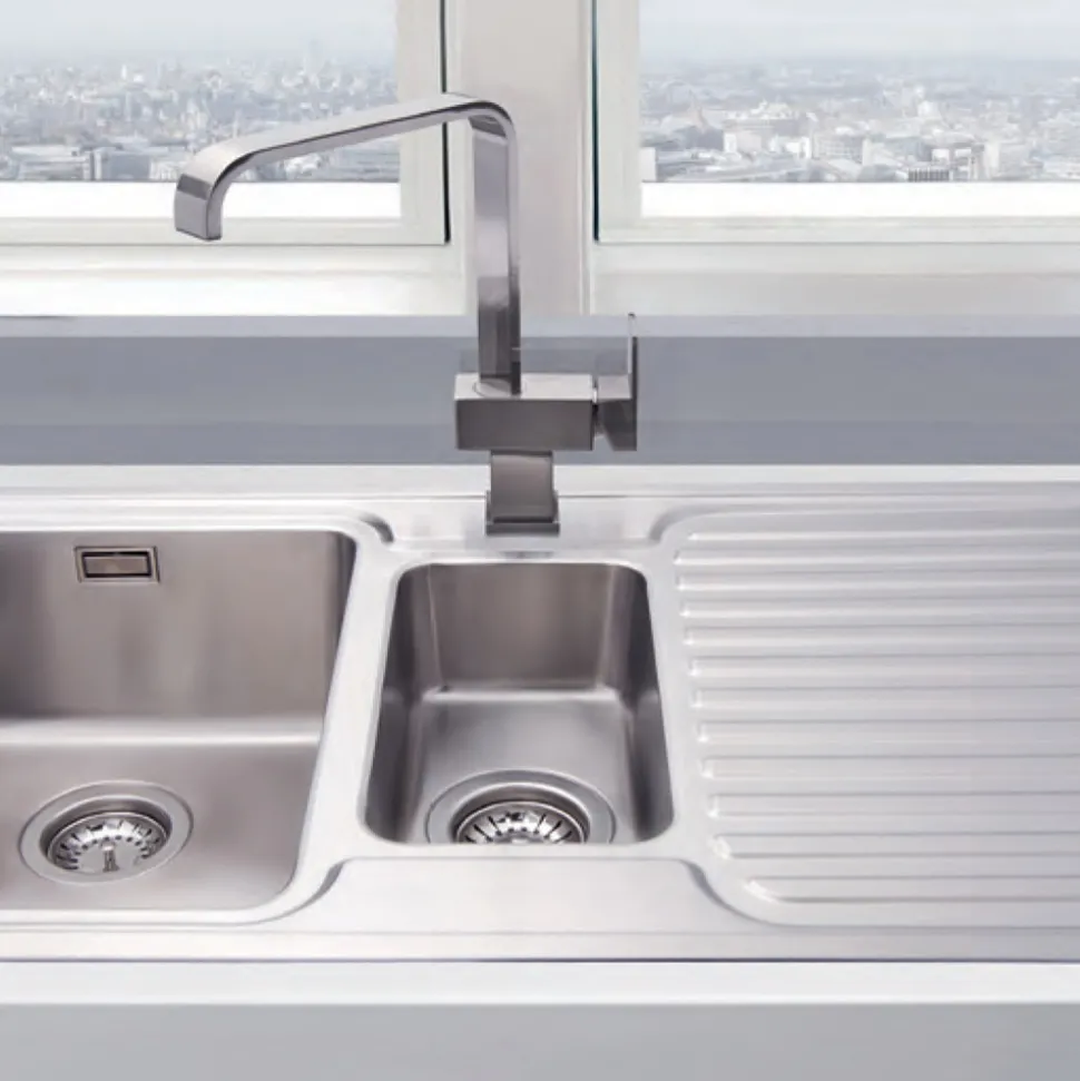 Vellamo Endure Thick-Gauge 1.5 Bowl Stainless Steel Sink & Waste Kit - 1000 x 500mm