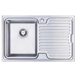 Vellamo Endure Thick-Gauge Compact 1 Bowl Stainless Steel sink & Waste Kit - 800 x 500mm