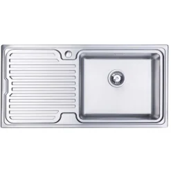 Vellamo Endure Thick-Gauge Large Bowl Stainless Steel Sink & Waste Kit - 1000 x 500mm
