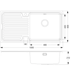 Vellamo Endure Thick-Gauge Large Bowl Stainless Steel Sink & Waste Kit - 1000 x 500mm