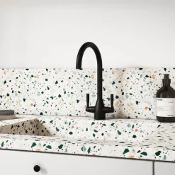 Vellamo Hero Twin Lever Mono Kitchen Mixer Tap - Matt Black
