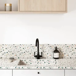 Vellamo Hero Twin Lever Mono Kitchen Mixer Tap - Matt Black