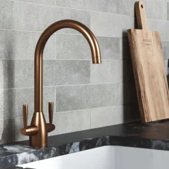 Vellamo Hero Twin Lever Mono Kitchen Mixer Tap