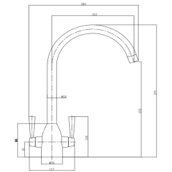 Vellamo Hero Twin Lever Mono Kitchen Mixer Tap