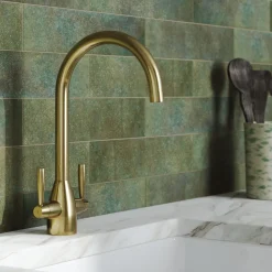 Vellamo Hero Twin Lever Mono Kitchen Mixer Tap