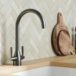 Vellamo Hero Twin Lever Mono Kitchen Mixer Tap