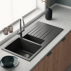 Vellamo Horizon 1.5 Bowl Granite Composite Kitchen Sink & Waste - 1000 x 500mm