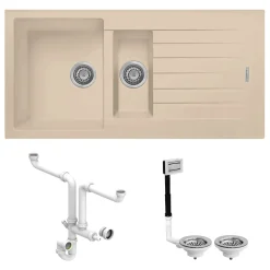 Vellamo Horizon 1.5 Bowl Granite Composite Kitchen Sink & Waste - 1000 x 500mm