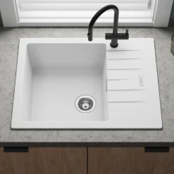 Vellamo Horizon 1 Bowl Granite Composite Inset Kitchen Sink & Waste - 650 x 500mm