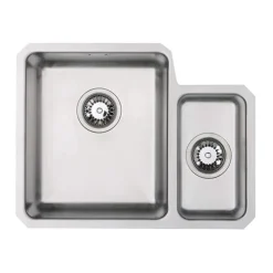 Vellamo Horizon 1.5 Bowl Undermount Stainless Steel Kitchen Sink & Waste Kit - 580 x 450mm