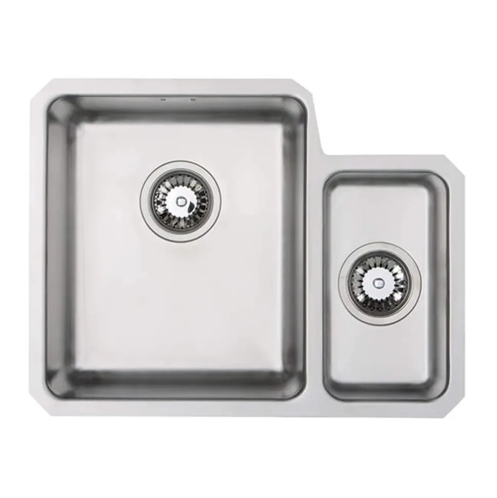 Vellamo Horizon 1.5 Bowl Undermount Stainless Steel Kitchen Sink & Waste Kit - 580 x 450mm