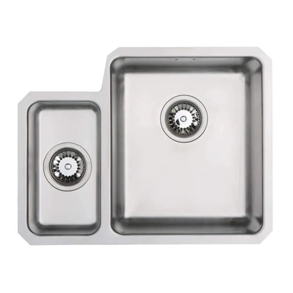 Vellamo Horizon 1.5 Bowl Undermount Stainless Steel Kitchen Sink & Waste Kit - 580 x 450mm
