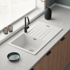 Vellamo Horizon Compact 1 Bowl Granite Composite Kitchen Sink & Waste - 860 x 500mm