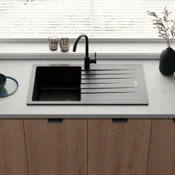 Vellamo Horizon Compact 1 Bowl Granite Composite Kitchen Sink & Waste - 860 x 500mm