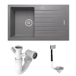 Vellamo Horizon Compact 1 Bowl Granite Composite Kitchen Sink & Waste - 860 x 500mm