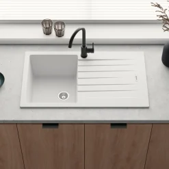 Vellamo Horizon Compact 1 Bowl Granite Composite Kitchen Sink & Waste - 860 x 500mm