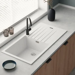 Vellamo Horizon Large Single Bowl Granite Composite Kitchen Sink & Waste - 1000 x 500mm
