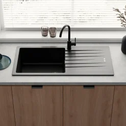 Vellamo Horizon Large Single Bowl Granite Composite Kitchen Sink & Waste - 1000 x 500mm