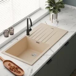 Vellamo Horizon Large Single Bowl Granite Composite Kitchen Sink & Waste - 1000 x 500mm