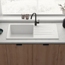 Vellamo Horizon Large Single Bowl Granite Composite Kitchen Sink & Waste - 1000 x 500mm