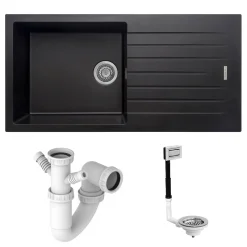 Vellamo Horizon Large Single Bowl Granite Composite Kitchen Sink & Waste - 1000 x 500mm