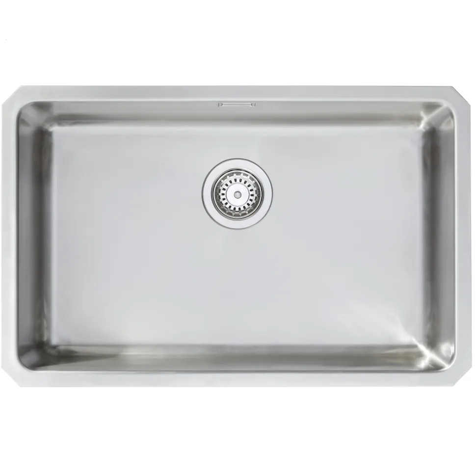 Vellamo Horizon Undermount Extra Large Single Bowl Stainless Steel Kitchen Sink & Waste Kit - 700mm x 450mm