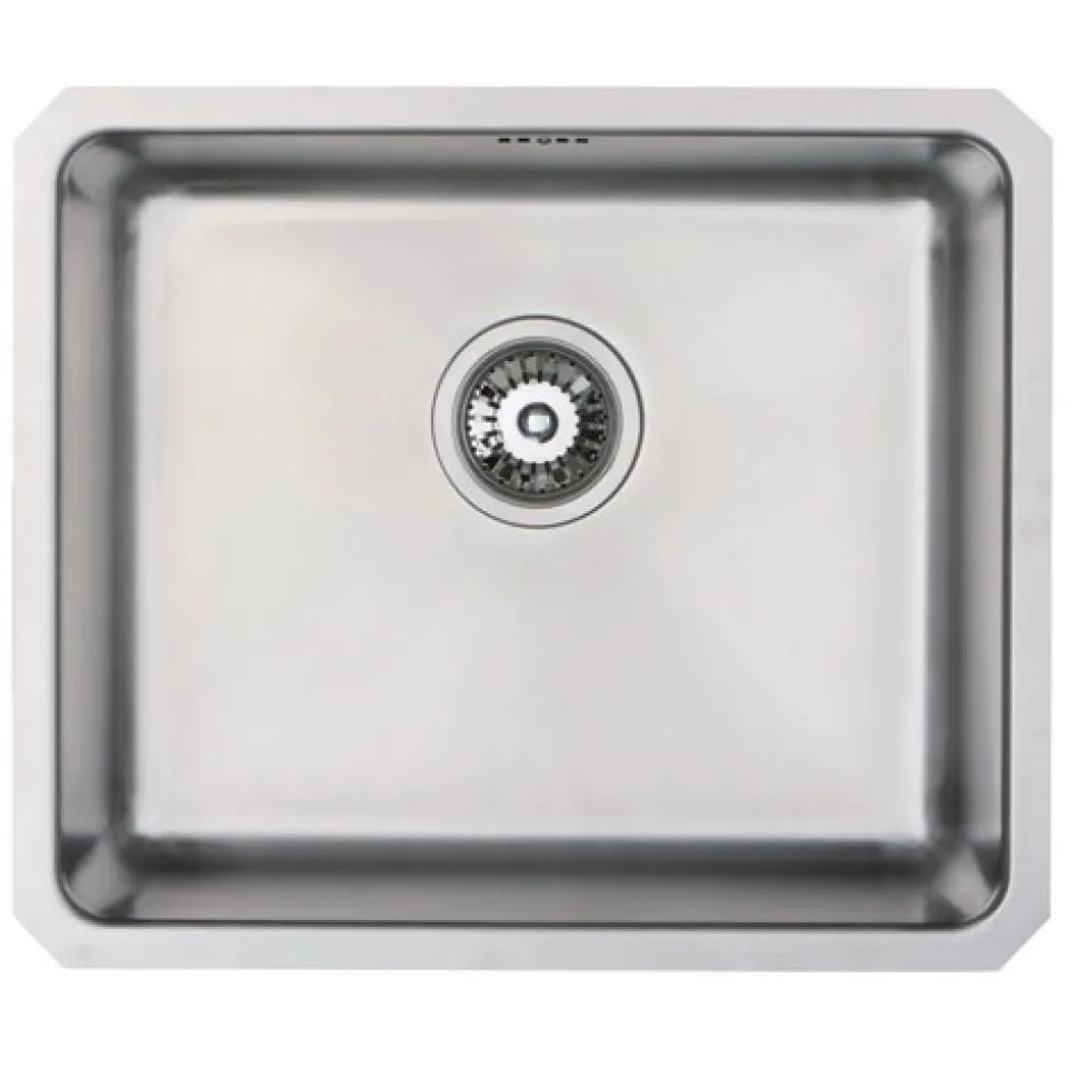 Vellamo Horizon Undermount Large Single Bowl Stainless Steel Kitchen Sink & Waste Kit - 530 x 450mm