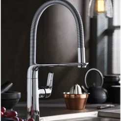 Vellamo Icon Kitchen Tap with Flexible Pull-Away Head - Chrome