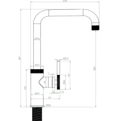 Vellamo Industrial Single Lever Mono Kitchen Mixer Tap