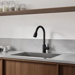 Vellamo Inspire Pull Out Spray Mono Kitchen Mixer Tap - Matt Black