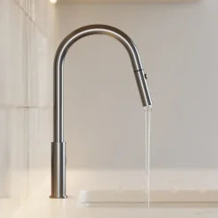 Vellamo Kara Pull Out Spray Single Lever Mono Kitchen Mixer Tap