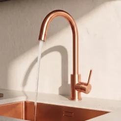 Vellamo Kara Single Lever Mono Kitchen Mixer - Brushed Copper