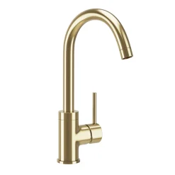 Vellamo Kara Single Lever Mono Kitchen Mixer Tap - Brushed Brass