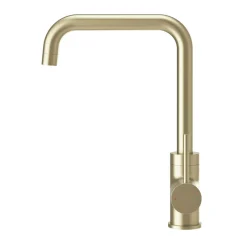 Vellamo Koro U Spout Single Lever Mono Kitchen Mixer Tap - Brushed Brass
