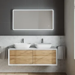 Vellamo LED Frame Mirror with Touch Sensor, Demister & Bluetooth - 1200 x 600mm