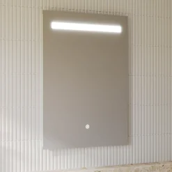 Vellamo LED Illuminated Bathroom Mirror with Demister Pad & Shaver Socket - 500 x 700mm