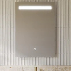 Vellamo LED Illuminated Bathroom Mirror with Demister Pad & Shaver Socket - 500 x 700mm