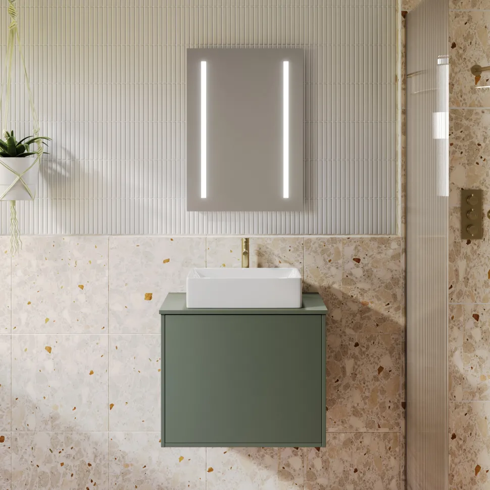 Vellamo LED Illuminated Battery Operated Mirror - 500 x 700mm
