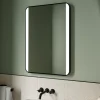 Vellamo LED Illuminated Matt Black Mirror with Demister Pad & Colour Change LEDs - 500 x 700mm