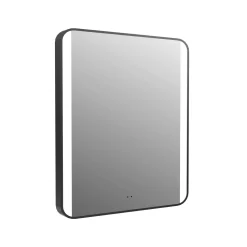 Vellamo LED Illuminated Matt Black Mirror with Demister Pad & Colour Change LEDs - 500 x 700mm