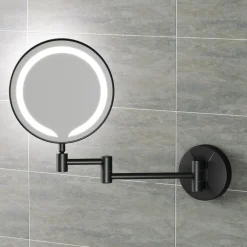Vellamo LED Illuminated Round Magnifying Wall Mirror with Pull Out Magnetic Sensor - 200mm