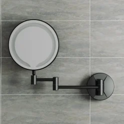 Vellamo LED Illuminated Round Magnifying Wall Mirror with Pull Out Magnetic Sensor - 200mm
