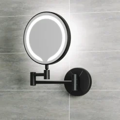 Vellamo LED Illuminated Round Magnifying Wall Mirror with Pull Out Magnetic Sensor - 200mm