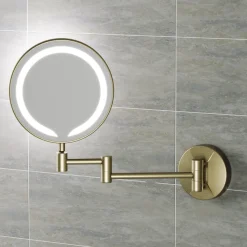 Vellamo LED Illuminated Round Magnifying Wall Mirror with Pull Out Magnetic Sensor - 200mm