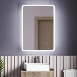 Vellamo LED Illuminated Universal Bathroom Mirror with Demister Pad - 600mm x 800mm