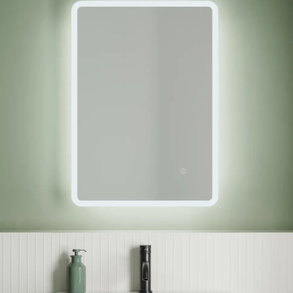 Vellamo LED Illuminated Universal Bathroom Mirror with Demister Pad - 500 x 700mm