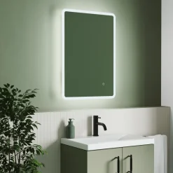 Vellamo LED Illuminated Universal Bathroom Mirror with Demister Pad - 500 x 700mm